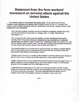 Statement from the farm workers' movement on terrorist attack against the United States