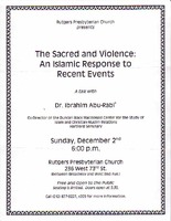 The Sacred and Violence: An Islamic Response to Recent Events