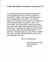 To the Police Officer who helped me on September 11th