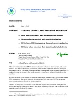 Testing Carpet, the Asbestos Reservoir
