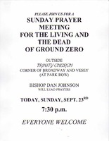 Sunday Prayer Meeting for the Living and the Dead of Ground Zero
