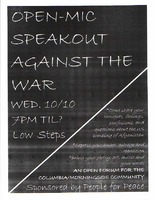 Open-mic Speakout Against the War